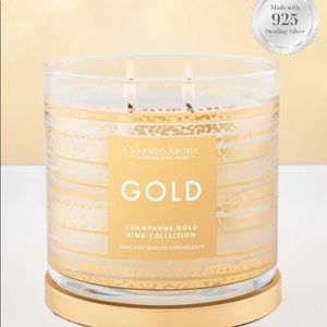 CHARMED AROMA GOLD CANDLE - 925 STERLING SILVER GOLD RING COLLECTION